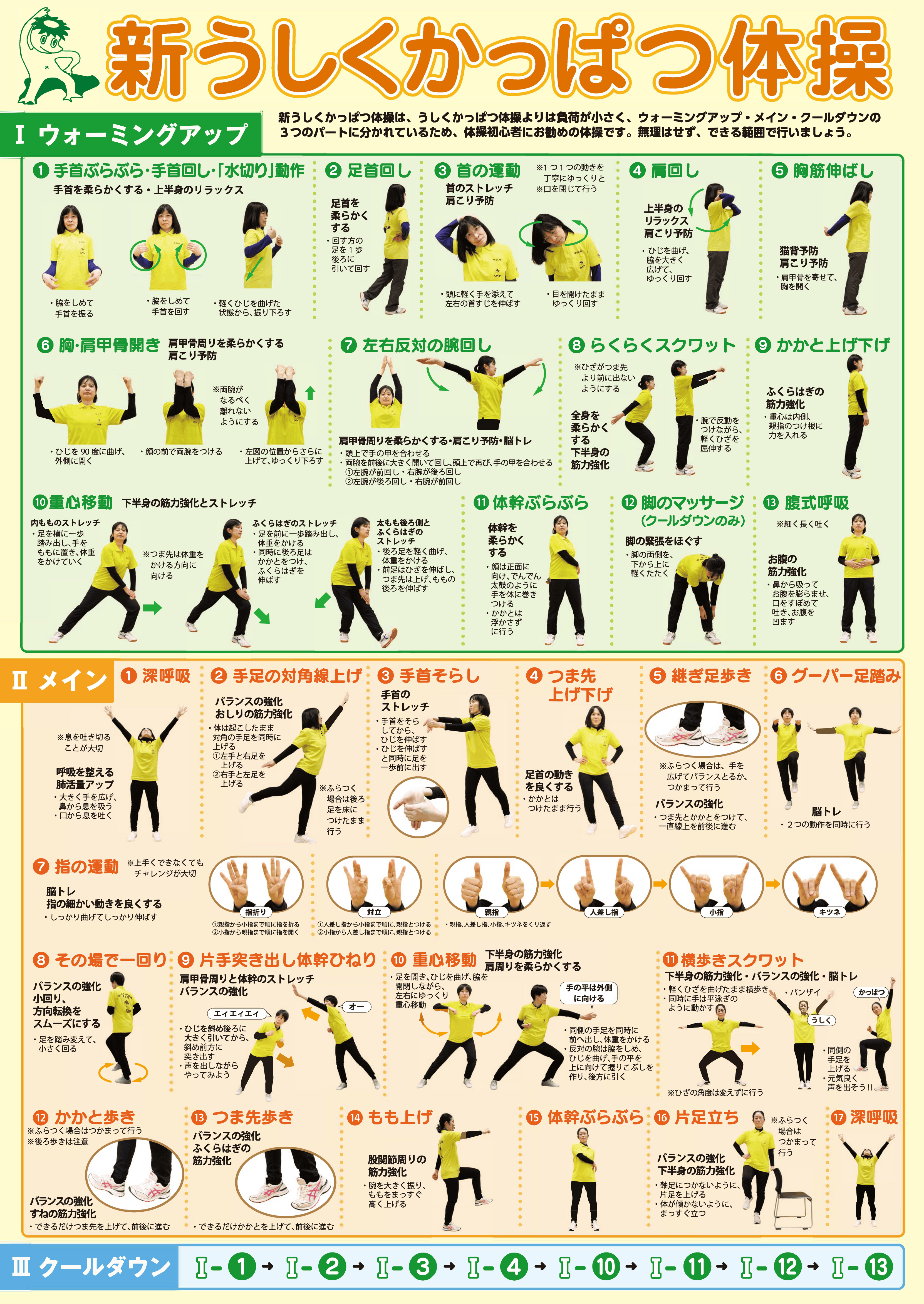 新うしくかっぱつ体操ポスター